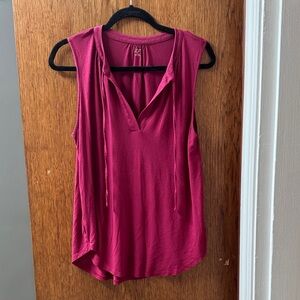 LOFT Sleeveless Blouse in Rich Pink